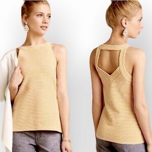Anthropologie Deletta Isa striped yellow tank top